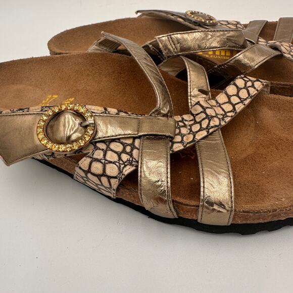 Tatami Birkenstock Metallic Snake Print Jewel Sandals 37 / 240 Size 6 - Picture 4 of 13